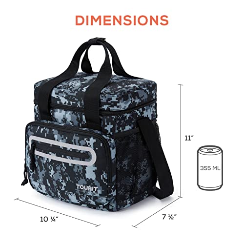 TOURIT Large Lunch Bag 14L Insulated Lunch Box Lunch Cooler for Men Women Work, Black - color: Camo