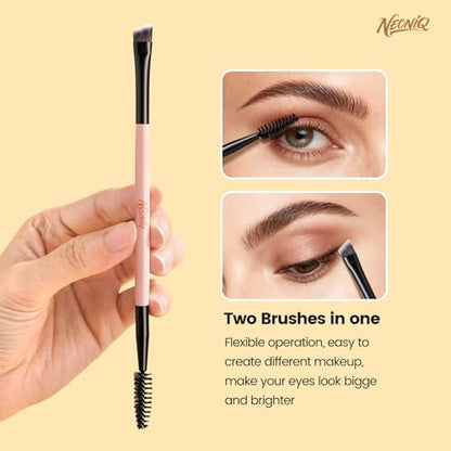 10 PCS Travel Makeup Brush Set With Bag, Makeup Brushes, Double-End Multi-functional Brushes for Foundation Powder Blush Eyeliner Eyeshadows, Professional Face Brush Set（Pink） - color: Pink