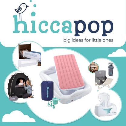 Hiccapop Inflatable Toddler Travel Bed with Safety Bumpers [4-Sided], Portable Toddler Bed for Kids, Toddler Air Mattress, Kids Air Mattress - Pink - color: Pink