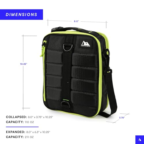 Arctic Zone Ultimate Upright Expandable Lunch Pack, Dual Compartment Insulated - Black - color: Black