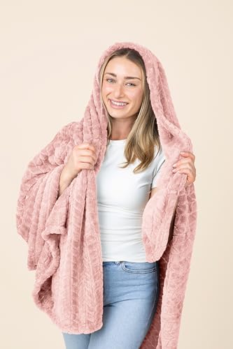 EverSnug Travel Blanket & Pillow 68x42 - Premium Ultra-Soft Microfleece 2 in 1 Compact & Packable Flight Blanket with Soft Bag Pillowcase, Hand Luggage Sleeve and Backpack Clip (Light Pink) - color: Light Pink