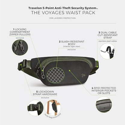 Travelon Anti-Theft The Voyages Waist Pack - color: Black