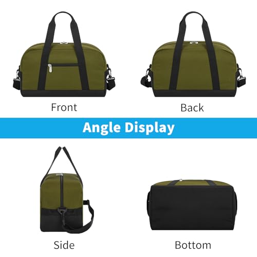 Apenze Small Gym Bag 14 inch lightweight Carry On Mini Duffel Bag for Travel Sport - Olive Green - color: Olive Green