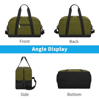 Apenze Small Gym Bag 14 inch lightweight Carry On Mini Duffel Bag for Travel Sport - Olive Green - color: Olive Green