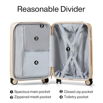 Hanke Expandable Hardshell Luggage Sets 3 piece Carry on Luggage with Wheels Suitcases Lightweight Checked Travel Luggage Rolling Large Suitcase Travel Luggage Bag Woman Men 20/24/29" Cuba Sand Pink - color: Cuba Sand, size: Expandable 3 Piece Set（20/24/2