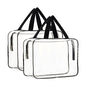 HAOGUAGUA 2-Piece Large Clear Makeup Cosmetic Organizer Bag, Plastic Tote Bags, Waterproof Transparent Handbag Purse