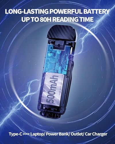 HEMONNKAM Book Reading Light, Rechargeable Clip on Booklight, Eye Caring 3 Color Temperatures & 5 Brightness Levels, Night Use for Bed, Long Lasting, Reading at Night in Bed, Deep Blue - color: Deep Blue