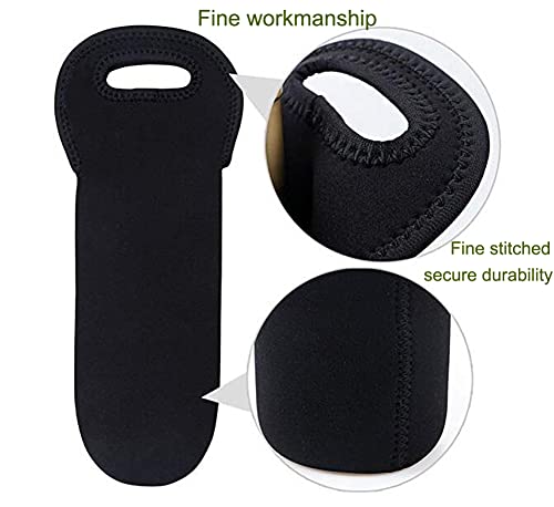 Wine Carrier Tote Bag Set of 3 Neoprene Champagne Bottles Protective Travel Bag Beer Cans Water Bottle Holder for Safe Transportation(Black)