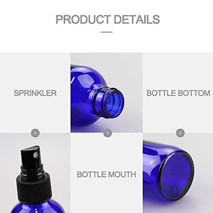 Wedama Spray Bottle, 4 oz Fine Mist Glass Spray Bottles, Little Refillable Liquid Containers for Watering Flowers Cleaning(16 Pack, Blue) - color: Blue, size: 4 Ounce (Pack of 16)
