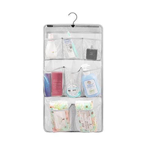 Mesh Shower Organizer Hanging Caddy Quick Dry Bathroom Storage for Toiletry Accessories with Rotating Hanger (8 Pockets) - color: 8 Pockets