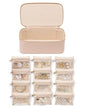VLANDO Jewelry Box with 12 Velvet Jewelry Bags Travel Jewelry Case for Girls Jewelry Organizers Necklace Rings Earrings Storage Bags Mother Gifts Bridal Shower Gifts- Khaki - color: 12PCS-Khaki