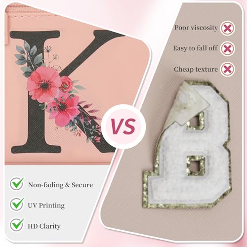 OCHEAL Initial Makeup Bag,Monogram Make up Bag Pink Travel Makeup Organizer Case Beauty Toiletry Cosmetic Bag with Brush Holder, Trendy Stuff Personalized Gifts for Women and Girls-K - color: Pink, style: K