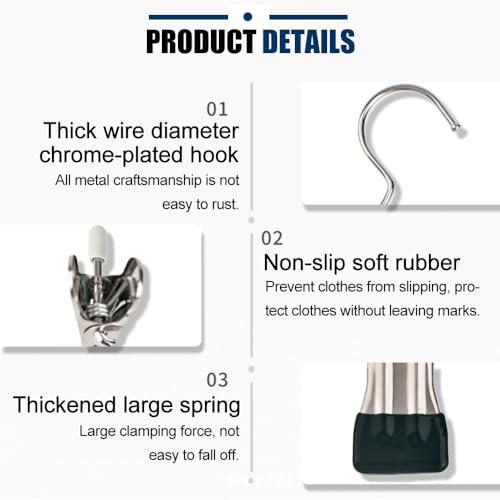 Hangers Clips,Stainless Multi Function Clip Hooks,Laundry Hanging Hooks Clips,Closet Hangers,Boot Clips， Hats Clips,Socks Clips,Pants Clips, Bras Clips (30, Rice-White) - color: Rice-white
