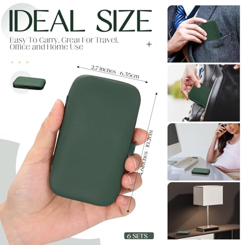 Hanaive 6 Set Manicure Set 48 Pcs Nail Clippers Pedicure Kit Gift for Fathers Day 8 in 1 Stainless Steel Grooming Kit Professional Nail Care Tools with Luxurious Travel Case for Men Women - color: Green
