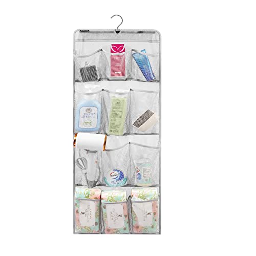 Mesh Shower Organizer Hanging Caddy Quick Dry Bathroom Storage for Toiletry Accessories with Rotating Hanger (12 Pockets) - color: 12 Pockets