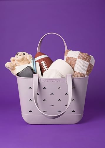Simple Modern Disney Large Beach Bag | Waterproof Getaway Rubber Tote with Zipper Pocket for Travel, Pool, Boat, Groceries, Sports | Lavender Princess - color: Disney: Lavender Princess, style: Large