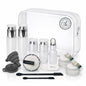 14 Pcs Glass Travel Skincare Containers Set-TSA Approved Toiletry Bag & Glass Travel Bottles for Toiletries Pump, Spray & Dropper Bottles Travel Size for Foundation, Serum Moisturizer Oil & Cream