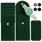 6PCS Velvet Watch Pouch, Green Portable Travel Case for Men & Women, Soft Watch Bag Storage - color: 6 Green