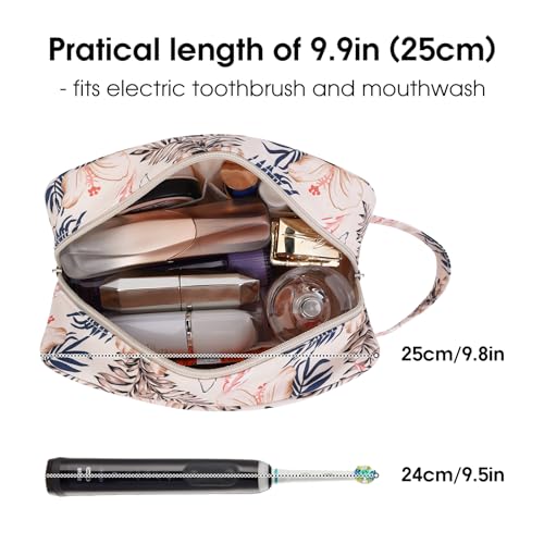 Narwey Travel Toiletry Bag for Women Traveling Dopp Kit Travel Bag for Toiletries Cosmetic Bag Makeup Bag Medicine Bag for Traveling (Beige Flamingo) - color: B-Beige Flamingo