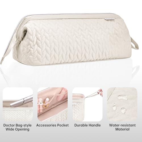 KarSyon Shark Flex Style Case for Dyson Airwrap Hair Dryer Brush Revlon Hair Tools Travel Bag Carrying Case Flat Curling Iron Organizer (Beige) - color: Beige