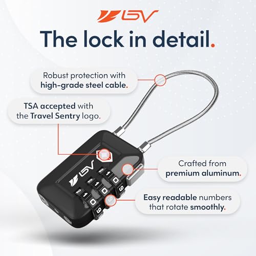 TSA Accepted Luggage Travel Lock, Set-Your-Own Combination Lock for School Gym Locker, Luggage Suitcase Baggage Locks, Filing Cabinets, Toolbox, Case (Black, 2 Pack) - color: Black, size: 2 Pack