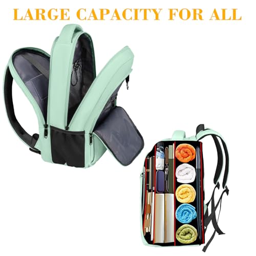 MATEIN Travel Laptop Backpack, 15.6 Inch Computer Backpack, Slim Lightweight Fashion Water Resistant Womens Traveling Backpack Casual Daypack for College Office, Mint Green - color: Mint Green, size: 15.6 Inch