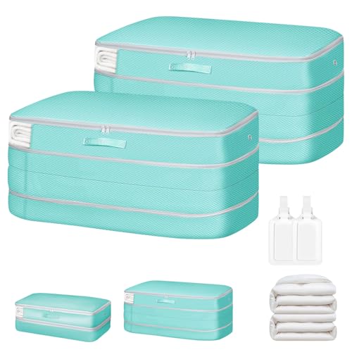 Comforter Storage Bag - Large Capacity Bedding Storage Bags Ultra Space Saving Self Compression Organizer, Washable Compression Bags for Storage Comforter Blanket Duvet Pillow, 2-Pack, Blue - color: Blue, size: 2 Packs