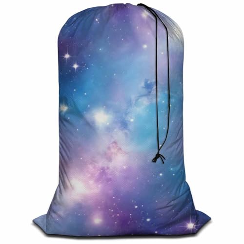 Swono Magical Galaxy Star Laundry Bag Dirty Clothes Organizer Fantasy Cosmic Outer Space Extra Large Heavy Duty for Camp Home Dorm Room Essentials for Men Women, 28x40 Inch, Pink Blue - color: Magical Galaxy Star