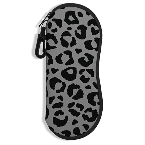 Sunglasses Soft Case, Ultra Light Portable Neoprene Zipper Glasses Case for Men Women - color: Classic Leopard