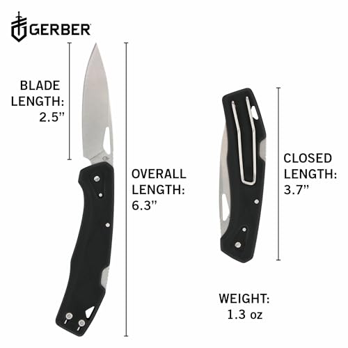 Gerber Gear LST - EDC Pocket Knife - Survival Tactical Tool for Travel, Camping & Outdoor Adventure - Lightweight & Compact Folding Knife - Stainless Steel Blade - Black - color: Black