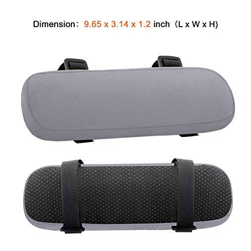 MOSISO Chair Armrest Pads (2 Pack), Memory Foam Home/Office Chair Arm Rest Covers Comfy Computer Gaming Elbow Cushion Removable Washable Elbow Support Forearm Pressure Relief, Gray - color: Gray