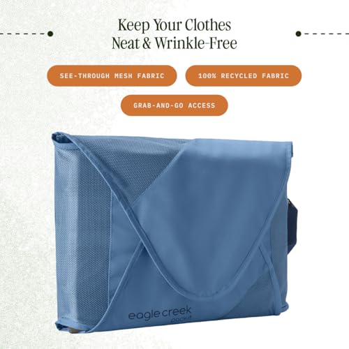 Eagle Creek Pack-It Reveal Garment Folder - Travel Garment Bag with Compression Wings to Maximize Luggage Space - Convenient Top Handle - Quick Drying Material - Blue Dawn - Large - color: Blue Dawn