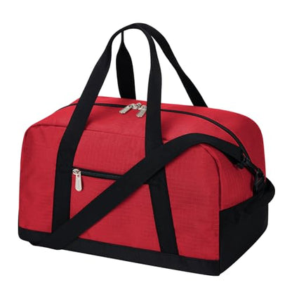 Apenze Small Gym Bag 14 inch lightweight Carry On Mini Duffel Bag for Travel Sport - Red - color: Red