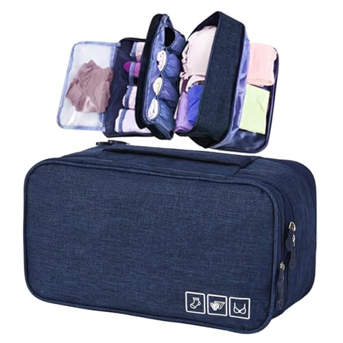 Dirty Clean Lingerie Travel Bag, Packing Organizer Bra Underwear Storage Bag Travel Lingerie Pouch (Dark Blue,One Size) - color: Dark Blue