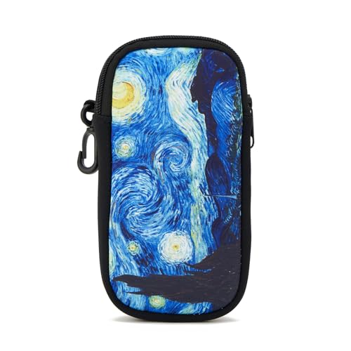 QIUTIMIY Sunglasses Soft Case Zipper Double Eyeglass Case with 2 Compartments 1 Belt Clip - color: Starry Night