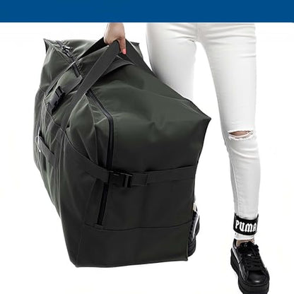 Arxus Large Duffel Bag, Waterproof Carry on Weekend Overnight Storage Bag over Luggage for Airline, Travel, Camping, Moving - color: 120L-Black