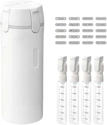 Travel Dispenser Set, 4 Pack 30ml Leak Proof Portable Bottles for Shampoo, Lotion, Conditioner, Cream, with Label Stickers (1, White) - color: White