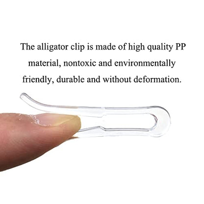 HAHIYO 1.5inch/38mm 200Pcs Clear Plastic U Shape Alligator Clip, Clothespin Fabric Clip Garment Shirt Folding Clip Toothless for Sewing Room Folding Sock Tie Pant Securing Fabric to Comic Book Board - size: Clear - 1.5 inches - 200 Count - Toothless