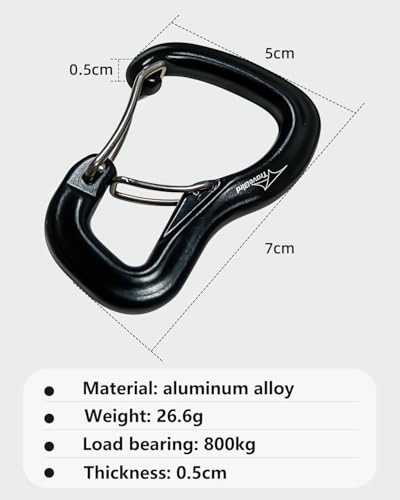Heavy Duty Carabiner Clip Hook 8KN (1763 lbs), 2 PCS Ultra-Light Aluminum Caribeaners with Double Door D Ring Shape, for Hammock, Camping, Hiking, Backpacking, Dog Leash, Keychain Clip - style: 2Orange+2Blue