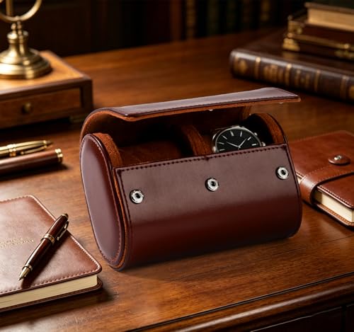 Watch Travel Case Hold 2 PCS Watches Travel Watch Case for Wristwatches & Smart Watches and Watch Travel Case for Men - size: 2 Slot