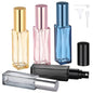 Segbeauty 0.34oz Small Perfume Bottle Refillable, 5 Packs Portable Glass Perfume Atomizer Sprayer, 10ml Mini Cologne Bottles Empty, Travel Size Cologne Spray Bottle with Dispenser Transfer Tools - color: Black Pink Gold Gray Blue, style: Mini Bottles