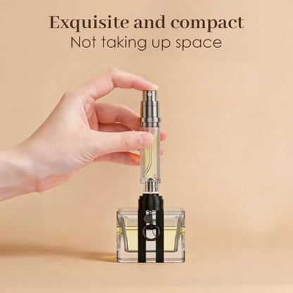 10ml 3pcs Perfume Travel Refillable Bottle, Perfume Atomizer, Bottom-Filling Fragrances Bottle, Mini Cologne Dispenser, Portable Sprayer (Black-Grey-Silver)