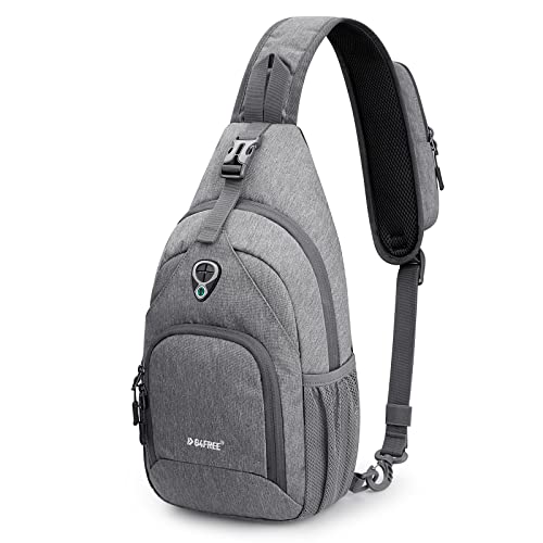 G4Free RFID Sling Bag Crossbody Backpack Small Chest Shoulder Bag Hiking Outdoor - color: Bright Grey (Ral 7035)