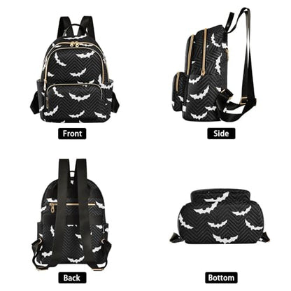 Women Fashion Backpack Purse Casual Lightweight Travel Shoulder Bag Halloween Bat Gothic Rucksack Ladies Bag, Small - color: Halloween Bat Gothic, size: Small