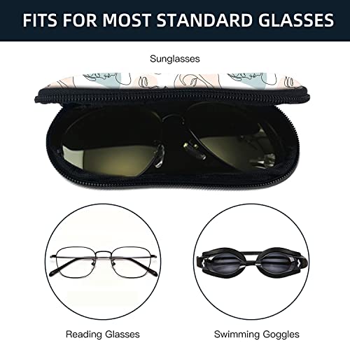 Sunglasses Soft Case with Carabiner Ultra Light Neoprene Zipper Glasses Case - color: Artistic Face