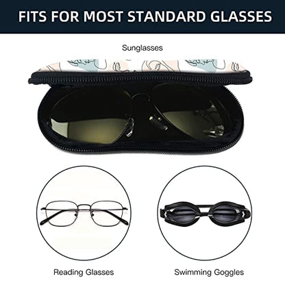 Sunglasses Soft Case with Carabiner Ultra Light Neoprene Zipper Glasses Case - color: Artistic Face
