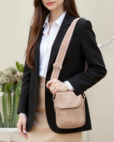Fashion Small Crossbody Bags for Women Trendy Designer Cell Phone Purses Wallets with Card Holder Anti Theft Travel - color: Dark Apricot