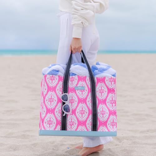 SCOUT Original Deano Tote - Durable Lightweight Open Top Beach, Pool & Lake Bag, Inside Zip Pocket, Folds Flat - color: Ikant Belize