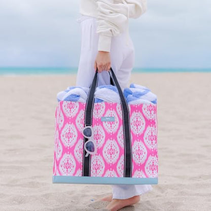 SCOUT Original Deano Tote - Durable Lightweight Open Top Beach, Pool & Lake Bag, Inside Zip Pocket, Folds Flat - color: Ikant Belize