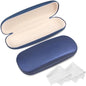 Joyberg Glasses Case, 2 Pack Eyeglass Case with Cleaning Cloth, Glasses Case Hard Shell Fits Most Glasses - color: Dark Blue